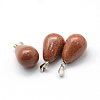 Teardrop Synthetic Goldstone Pendants X-G-Q435-14-2