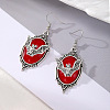 Halloween Bat Alloy Glass Dangle Earrings FS-WG54020-03-1