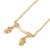 Brass Micro Pave Clear Cubic Zirconia Girls and boys Pendant Necklaces for Valentine's Day NJEW-K381-01A-G-1