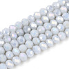 Anti-Tarnish Electroplate Rondelle Glass Beads Strands X-EGLA-T021-4mm-17-01-1