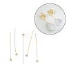 Brass Micro Pave Clear Cubic Zirconia Head Pins KK-M306-09G-02-1