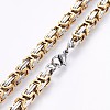 201 Stainless Steel Byzantine Chain Necklaces NJEW-O102-17GP-2