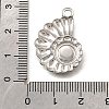 304 Stainless Steel Pave Natural White Shell Pendants STAS-C122-21C-02P-3