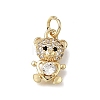 Brass Micro Pave Black Cubic Zirconia Charms CU-L001-18G-07-1