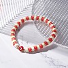 Synthetic Hematite & Polymer Clay Heishi Beads Stretch Bracelet BJEW-JB07226-05-2