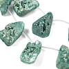 Electroplated Natural Druzy Agate Beads Strands G-N0259-06-3