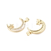 Brass Micro Pave Clear Cubic Zirconia Pendants KK-N254-188G-2