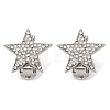 Star Brass Micro Pave Clear Cubic Zirconia Clip-on Earrings EJEW-U049-01P-4