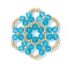 7Pcs Glass Seed Beaded Pendants PALLOY-MZ01245-2