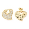 Brass Pave Clear Cubic Zirconia Studs Earring for Women EJEW-S225-06G-02-2