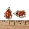 Natural Red Jasper Faceted Teardrop Pendants G-I375-01G-07-3