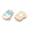 Golden Plated Alloy Enamel Pendants ENAM-T009-90A-RS-1