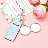 PU Leather & Iron Mirror Keychains HJEW-YW00545-01-5