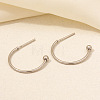 Stylish Irregular Stainless Steel Half Hoop Stud Earrings for Women CF3363-1-1