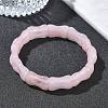 Bamboo Natural Rose Quartz Beads Stretch Bracelets for Women Men BJEW-K304-01M-2