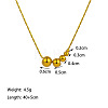 304 Stainless Steel Round Graduated Beaded Pendant Necklaces for Women WG0AAA5-01-4