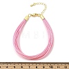 Polyester Metallic Braided Multi-strand Cord Bracelet for Bracelet Making BJEW-H642-02G-13-5