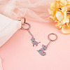 2Pcs 2 Styles 201 Stainless Steel Keychains KEYC-TAD0001-15A-5