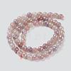 Round Natural Electroplated Strawberry Quartz Beads G-P447-B04-01-2