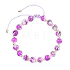 Adjustable Drawbench & Baking Paint Glass Round Braided Bead Bracelets for Women Men BJEW-JB13587-3