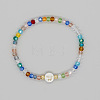 Handmade Bohemian Colorful Faceted Rondelle Glass Beaded Stretch Bracelets UI5654-23-1