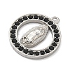 304 Stainless Steel & Rhinestone Pendants STAS-G371-09C-02P-2