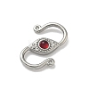 304 Stainless Steel Rhinestone S-Hook Clasps STAS-G373-05P-2