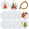 12Pcs Porcelain Heat Transfer Sublimation Blank Pendant Decorations AJEW-SP0002-19C-1