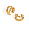 Double Layer 304 Stainless Steel Clip-on Earrings for Women EX6608-5