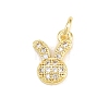 Brass Micro Pave Clear Cubic Zirconia Pendants KK-F938-25E-G-1