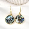 Brass Natural Paua Shell Dangle Earrings EJEW-M060-19E-G-1
