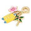 Rack Plating Brass Cubic Zirconia Summer European Dangle Charms KK-P287-01B-G-4