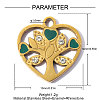 304 Stainless Steel with Green Enamel Charms SA-OY001-92G-2