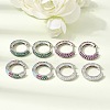 Brass Micro Pave Cubic Zirconia Hoop Earrings KK-CBA8324-24P-1