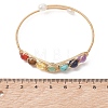 Chakra Natural & Synthetic Mixed Gemstone Round Beads Wire Wrapped Bangles for Women BJEW-TA00714-4