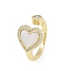 Brass Micro Pave Cubic Zirconia Open Cuff Rings for Women RJEW-K308-03B-G-2