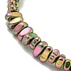 Oval Rainbow Plated Synthetic Non-magnetic Hematite Beaded Stretch Bracelets for Women Men BJEW-K242-01-2