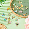  20Pcs 10 Styles Light Gold Plated Alloy Enamel Pendants ENAM-TA0001-75-11