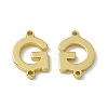 Rack Plating Brass Letter Connector Charms KK-C007-38G-G-2