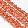 Electroplate Crystal Glass Round Beads Strands EGLA-F037-6mm-A07-2