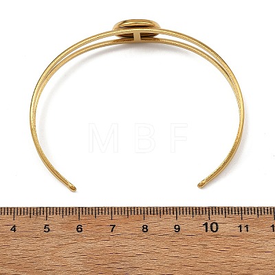 304 Stainless Steel & Natural Paua Shell Cuff Bangles for Women BJEW-JB14122-02-1