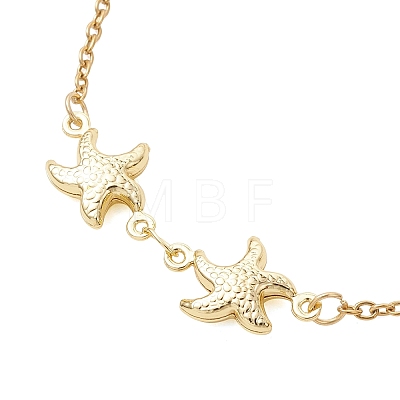 3Pcs 3 Styles Summer Beach 304 Stainless Steel Starfish Link Anklets for Women AJEW-AN00767-1