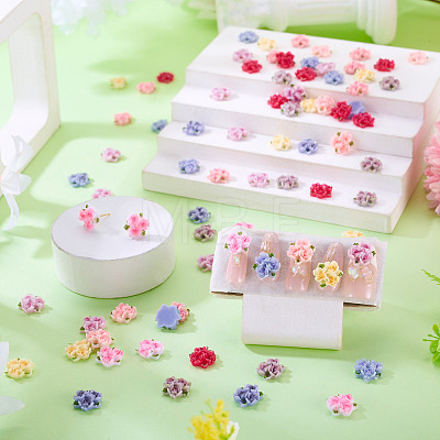 135Pcs 9 Colors Rose Flower Resin Cabochons MRMJ-TA0001-50-1