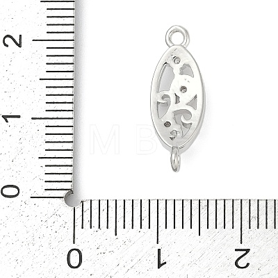 Brass Clear Cubic Zirconia Connector Charms KK-Z094-06P-01-1