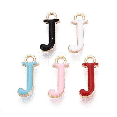 Rack Plating Alloy Enamel Pendants ENAM-T024-53J-G-1