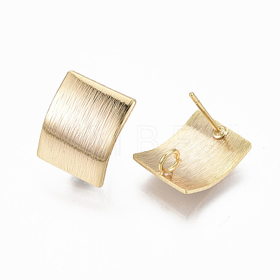 Brass Stud Earring Findings X-KK-N233-018-NF-1
