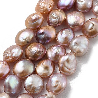 Natural Baroque Keshi Pearl Beads Strands PEAR-P064-08E-04E-1