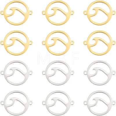 Unicraftale 12Pcs 2 Colors 201 Stainless Steel Connector Charms STAS-UN0036-93-1