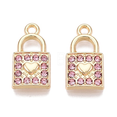 Rack Plating Alloy Rhinestone Pendants FIND-N005-29G-B-1