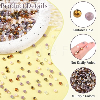 1000Pcs 10 Colors Electroplate Transparent Glass Beads EGLA-YW0005-72B-1